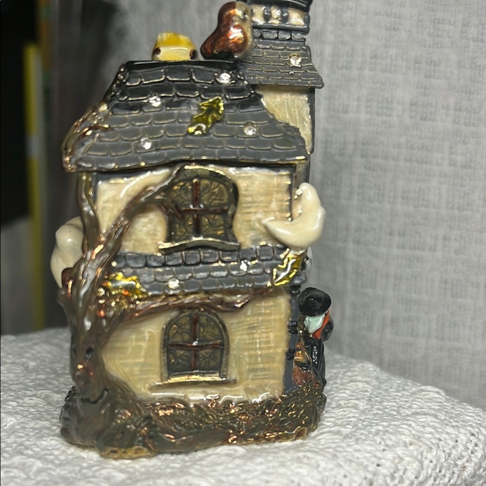 Fitz and Floyd Figurine enamel trinket box - Rare Hooty House ๐ - Picture 6 of 8